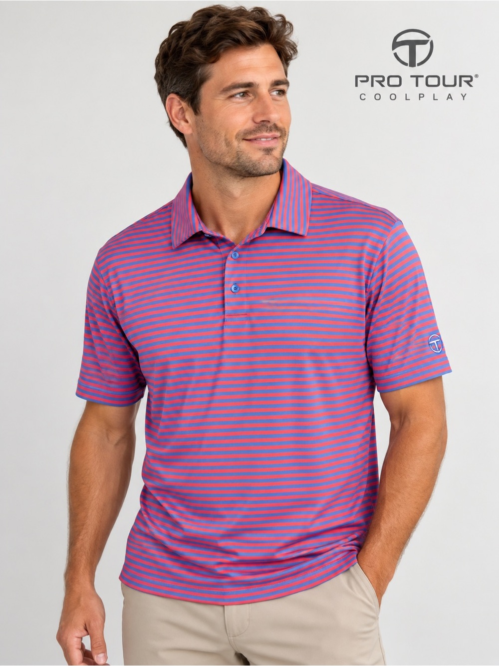 ⛳ Pro Tour Coolplay Striped Golf Polo ⛳